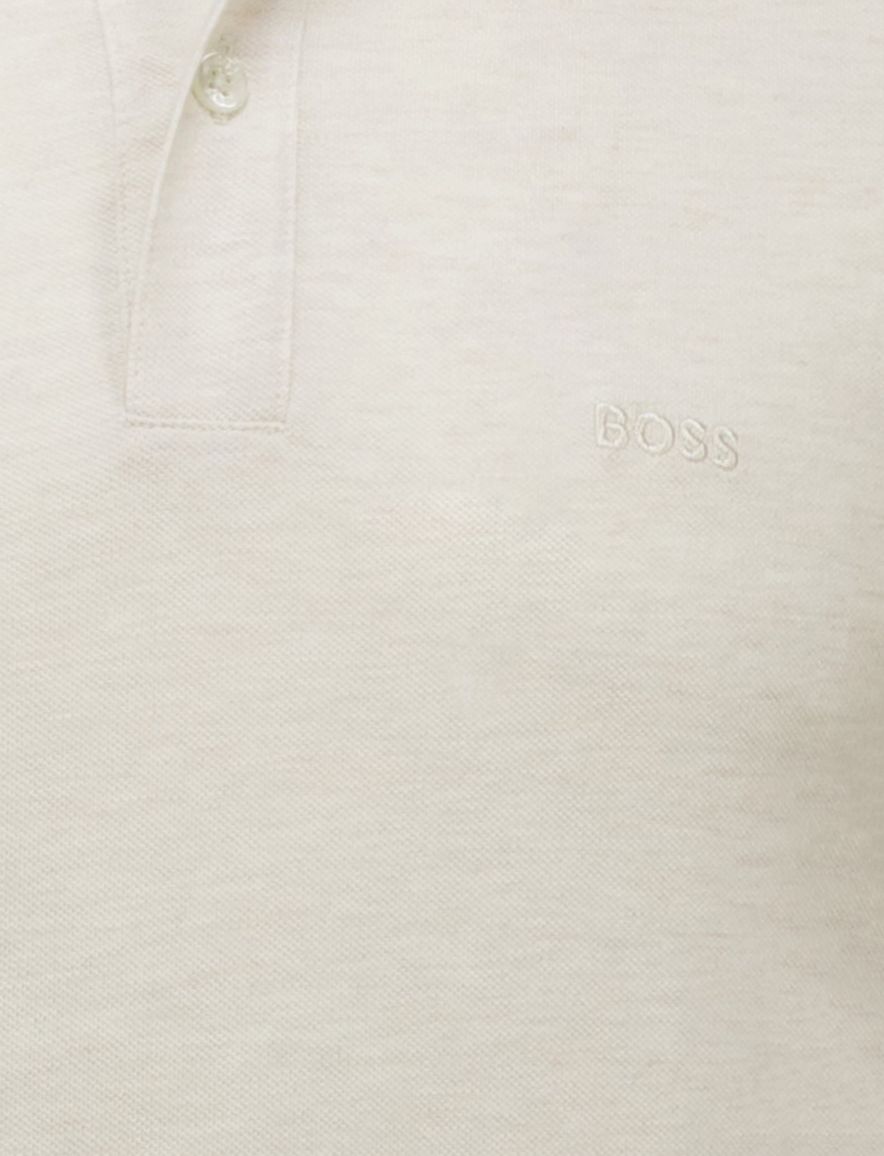 Boss Black Pallas pique polo beige katoen normale fit
