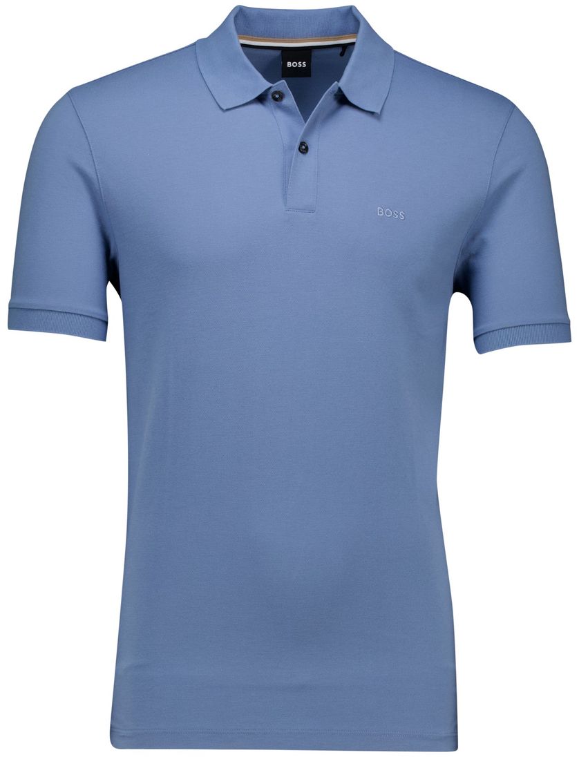 BOSS orange polo blauw Pallas effen korte mouw