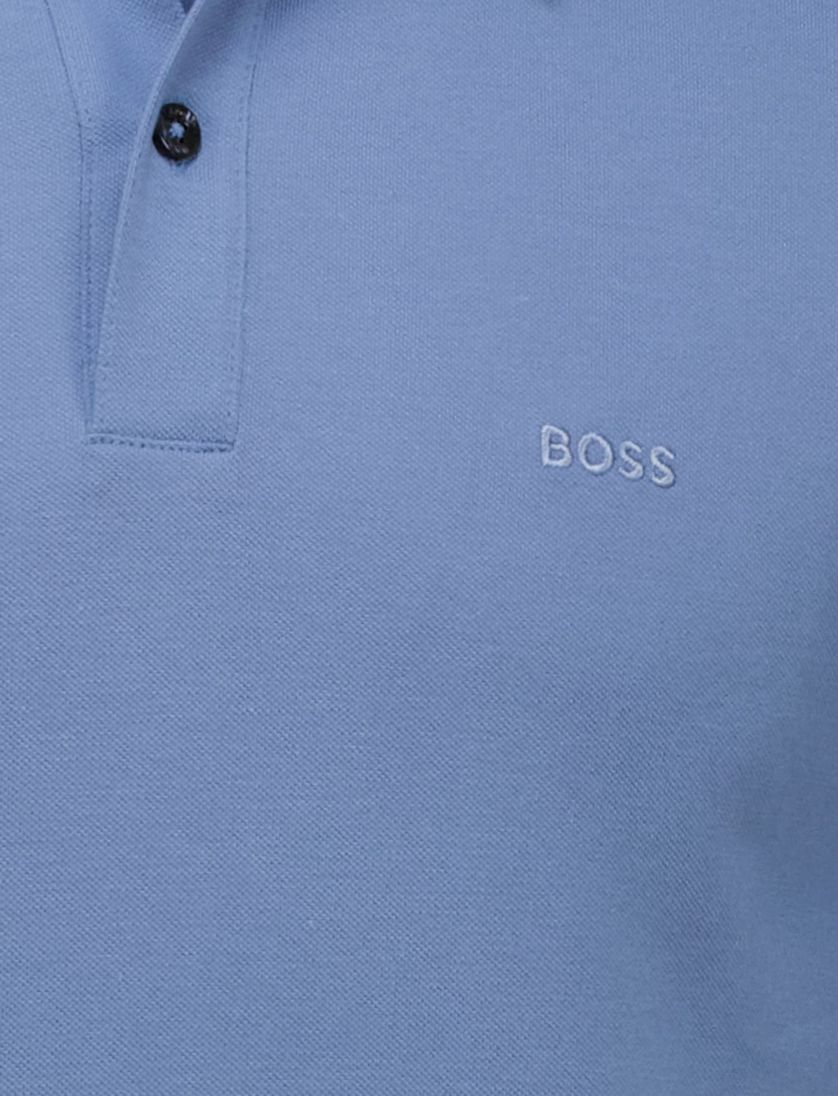 BOSS orange polo blauw Pallas effen korte mouw