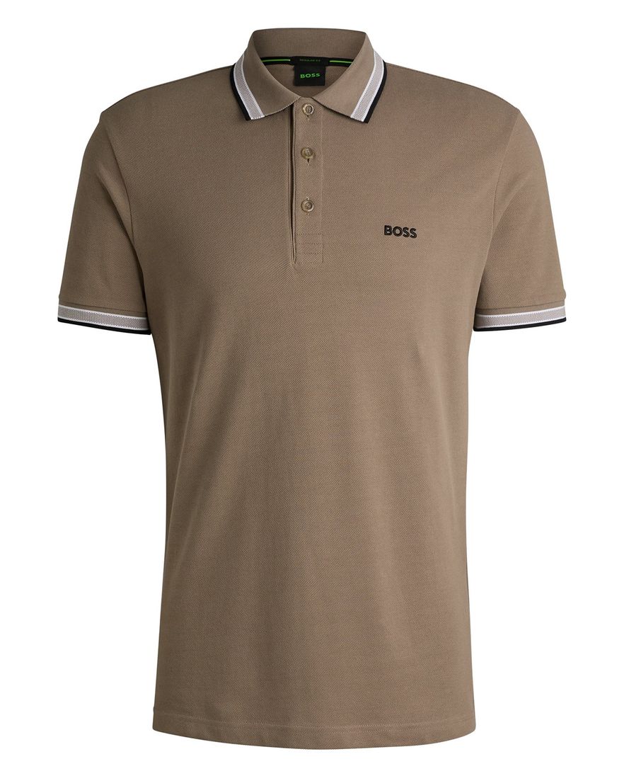 BOSS Green Paddy poloshirt bruin katoen