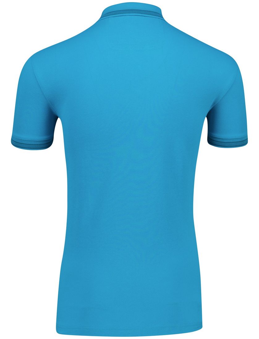 katoenen Boss Green polo effen blauw normale fit