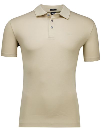 Hugo Boss Boss Black Palosh polo beige effen korte mouw