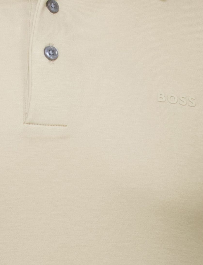Boss Black Palosh polo beige effen korte mouw