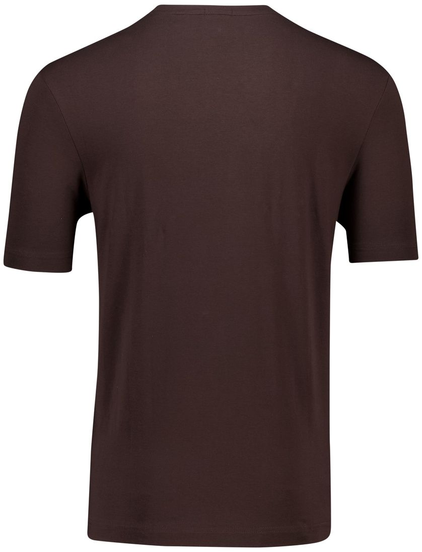 Boss Orange TChup donkerbruin effen normale fit katoen