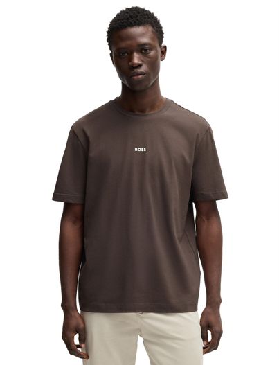 Hugo Boss Boss Orange TChup bruin effen katoen normale fit