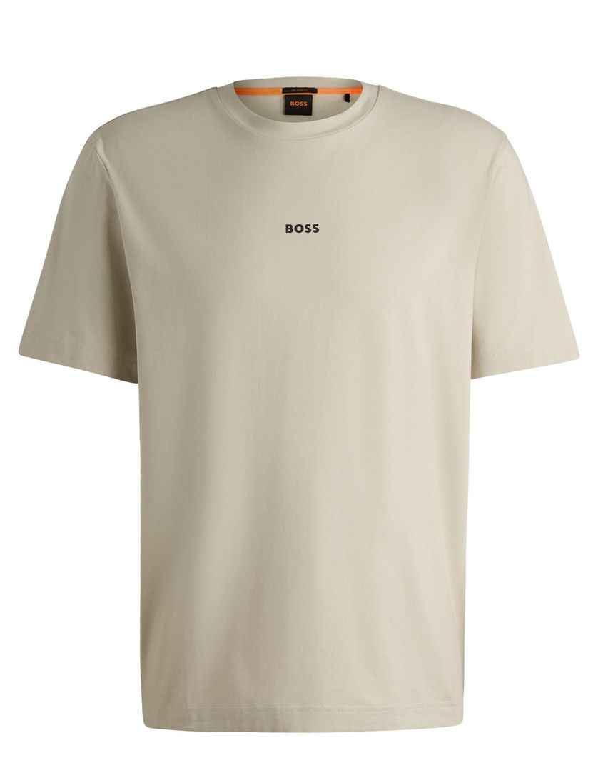 Boss Orange TChup effen beige katoen normale fit