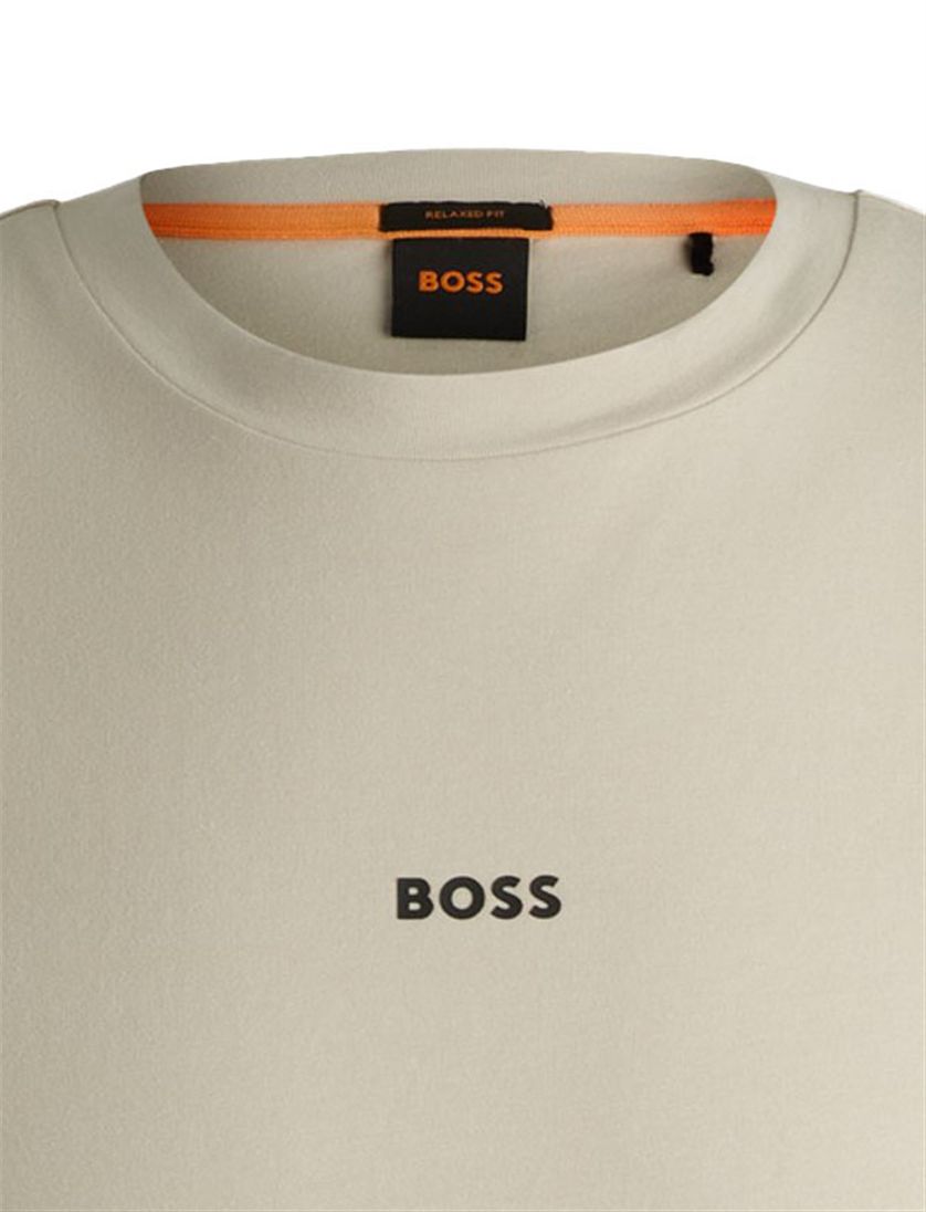 Boss Orange TChup effen beige katoen normale fit