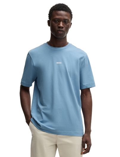 Hugo Boss katoenen Boss Orange TChup effen blauw normale fit