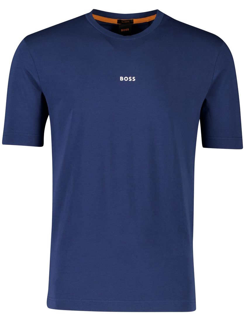 Boss Orange T-shirt Tap blauw ronde hals