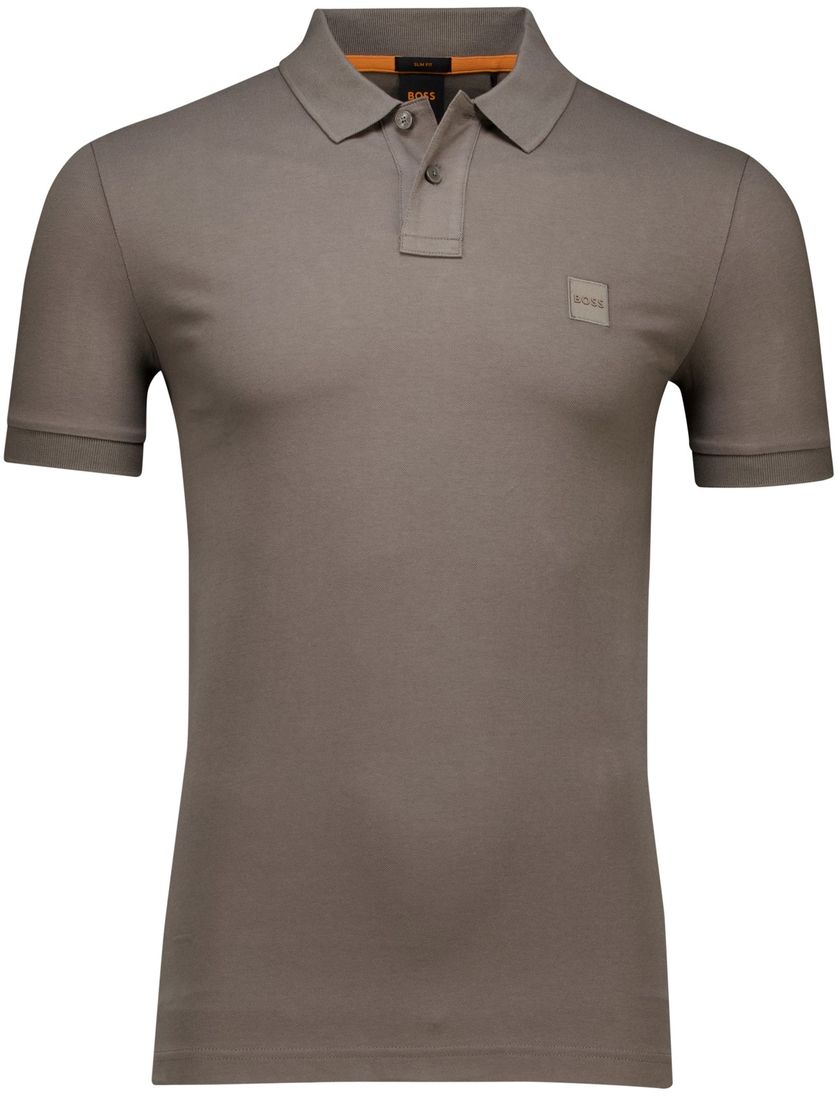 Boss Orange Passenger polo bruin effen