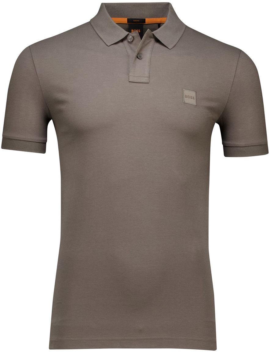Boss Orange Passenger polo bruin korte mouw