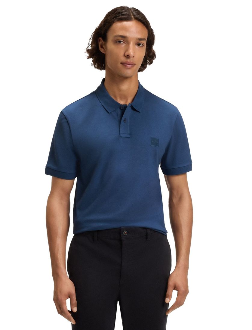 Hugo Boss Orange Bonneterie KM Open Blue katoen