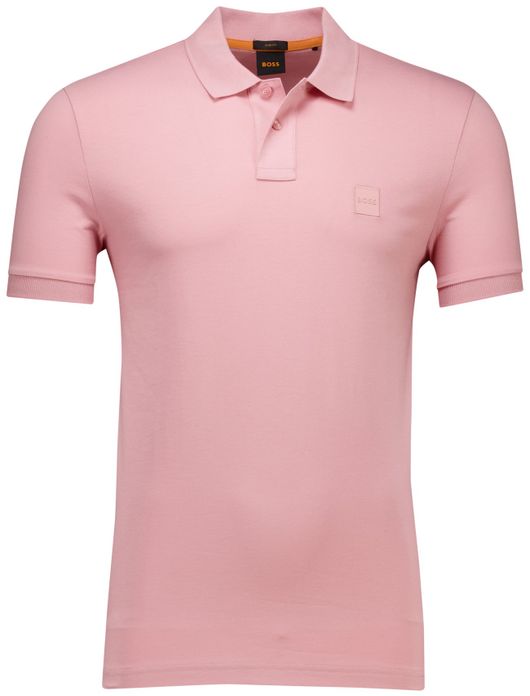 BOSS polo korte mouw roze effen Passenger