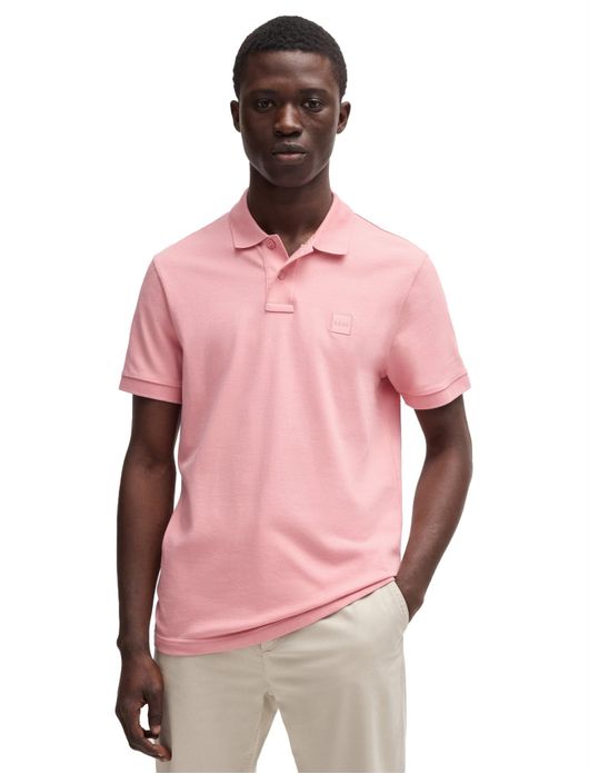 BOSS polo korte mouw roze effen Passenger