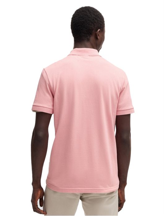 BOSS polo korte mouw roze effen Passenger