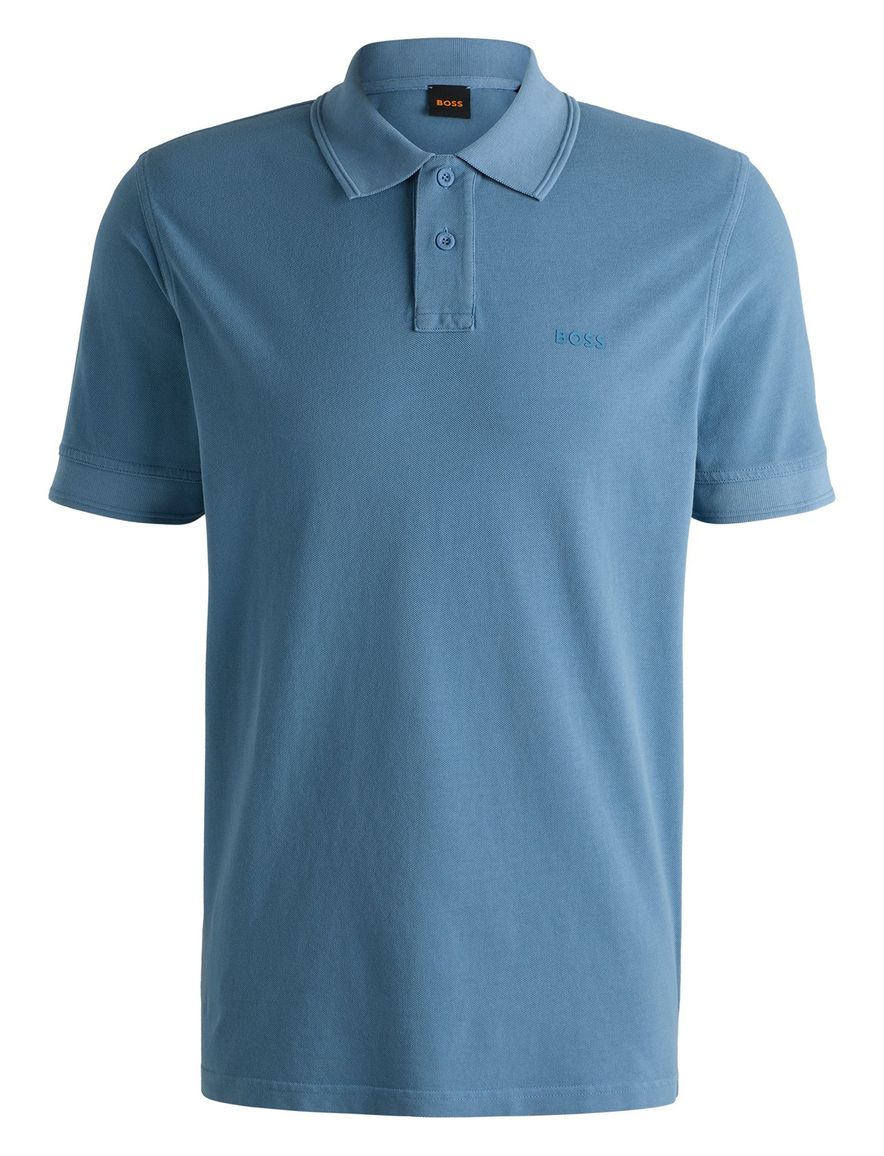 BOSS Orange Prime poloshirt blauw effen