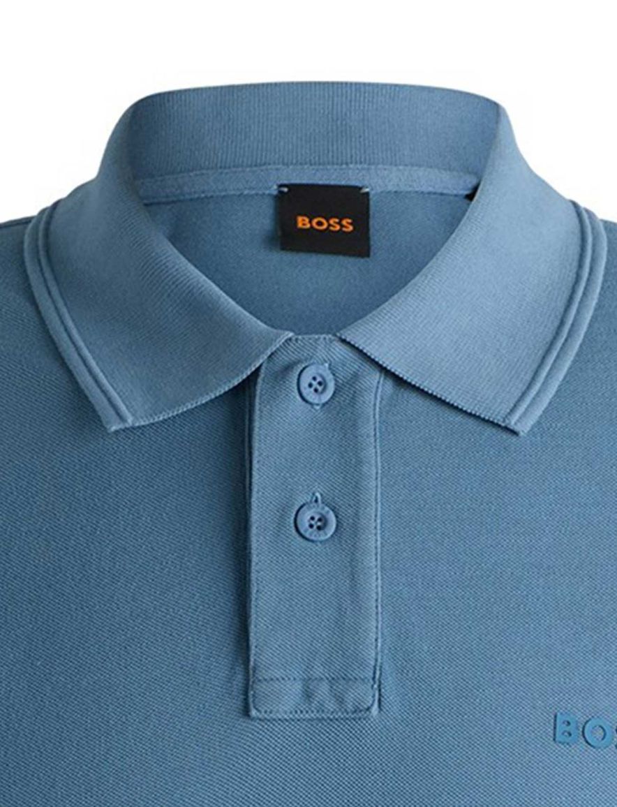 BOSS Orange Prime poloshirt blauw effen
