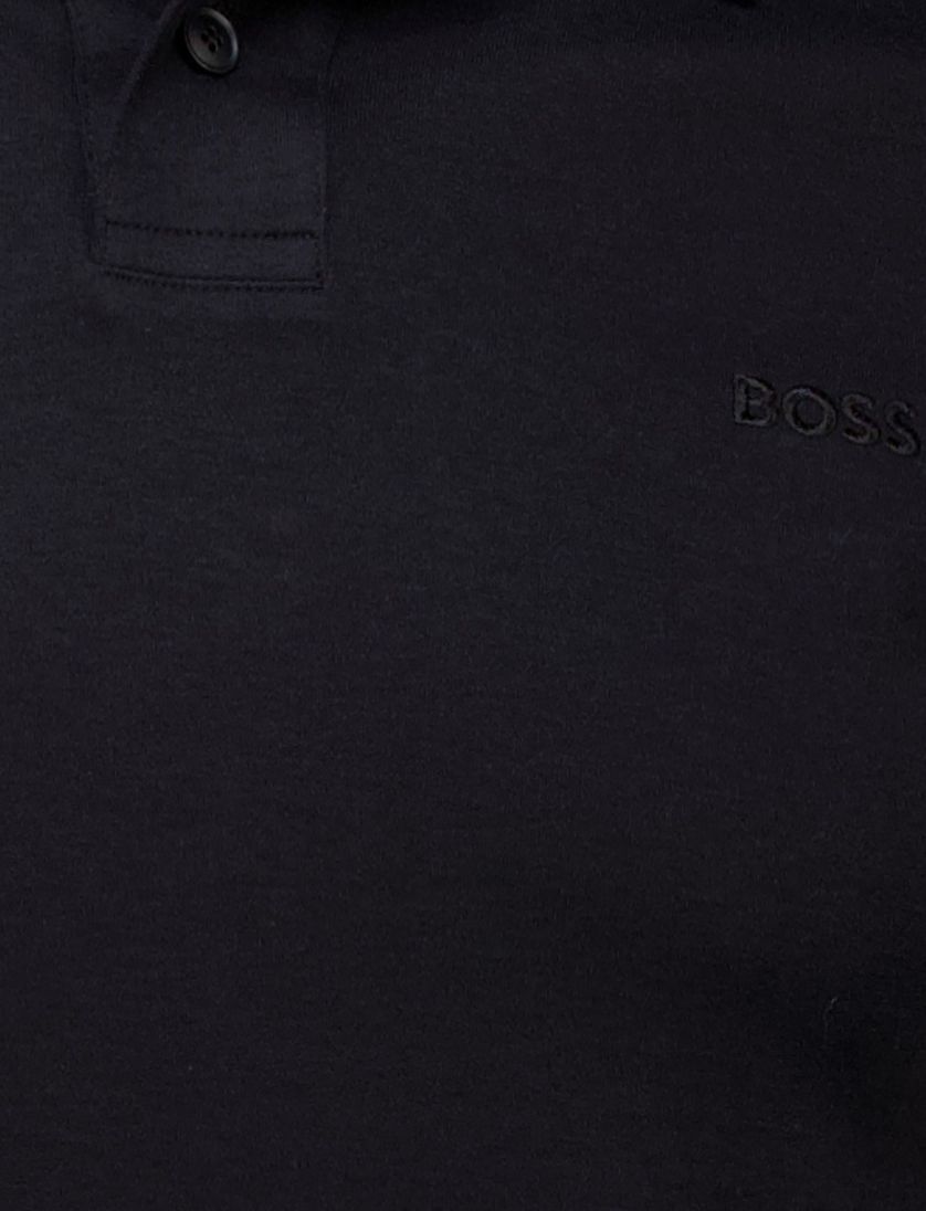 katoenen Boss Orange Polo zwart normale fit katoen
