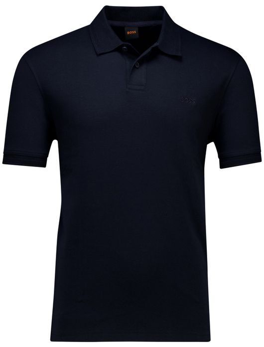 BOSS polo korte mouw donkerblauw PE Interlock
