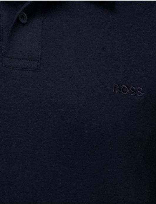 BOSS polo korte mouw donkerblauw PE Interlock