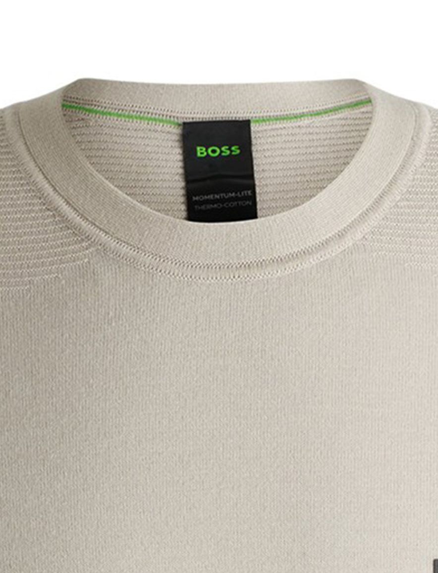 BOSS green t-shirt beige effen katoen