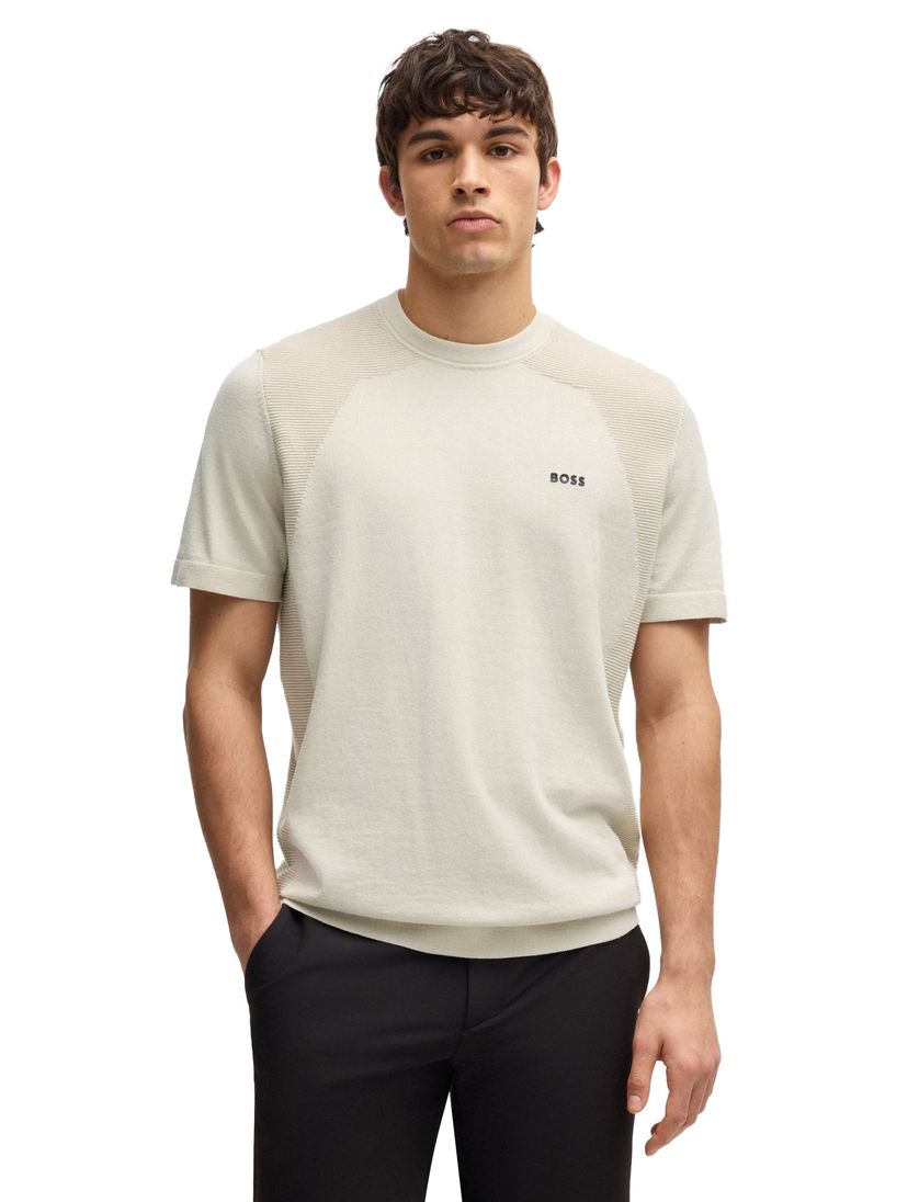 BOSS green t-shirt beige effen