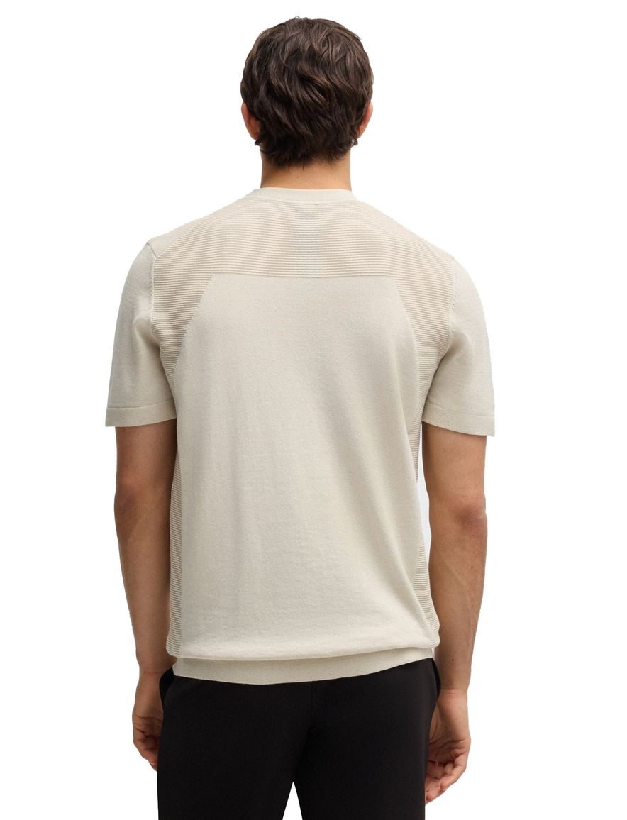 BOSS green t-shirt beige effen katoen