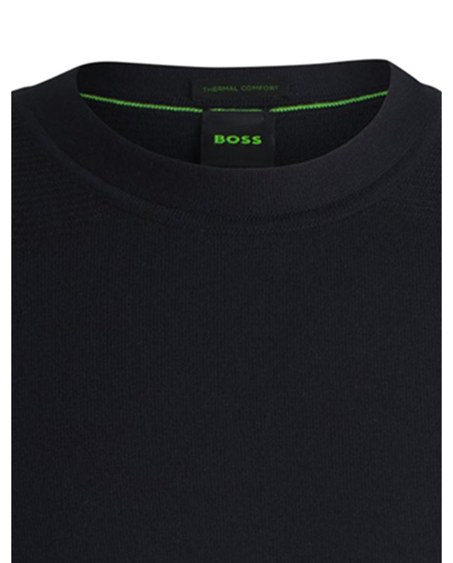 BOSS green t-shirt zwart effen ronde hals
