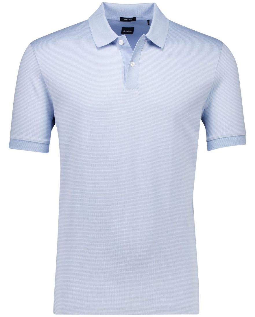 Boss Black H-parlay polo effen lichtblauw normale fit