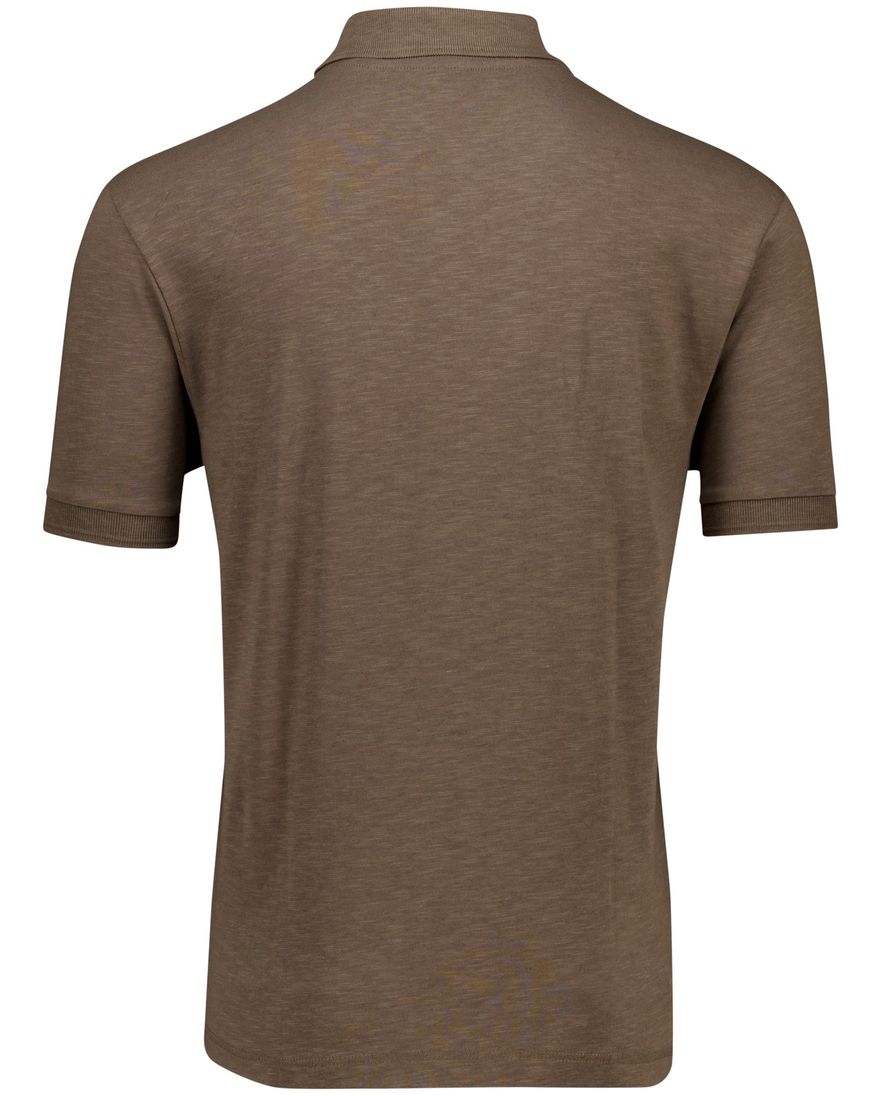 Boss Orange polo bruin effen normale fit katoen