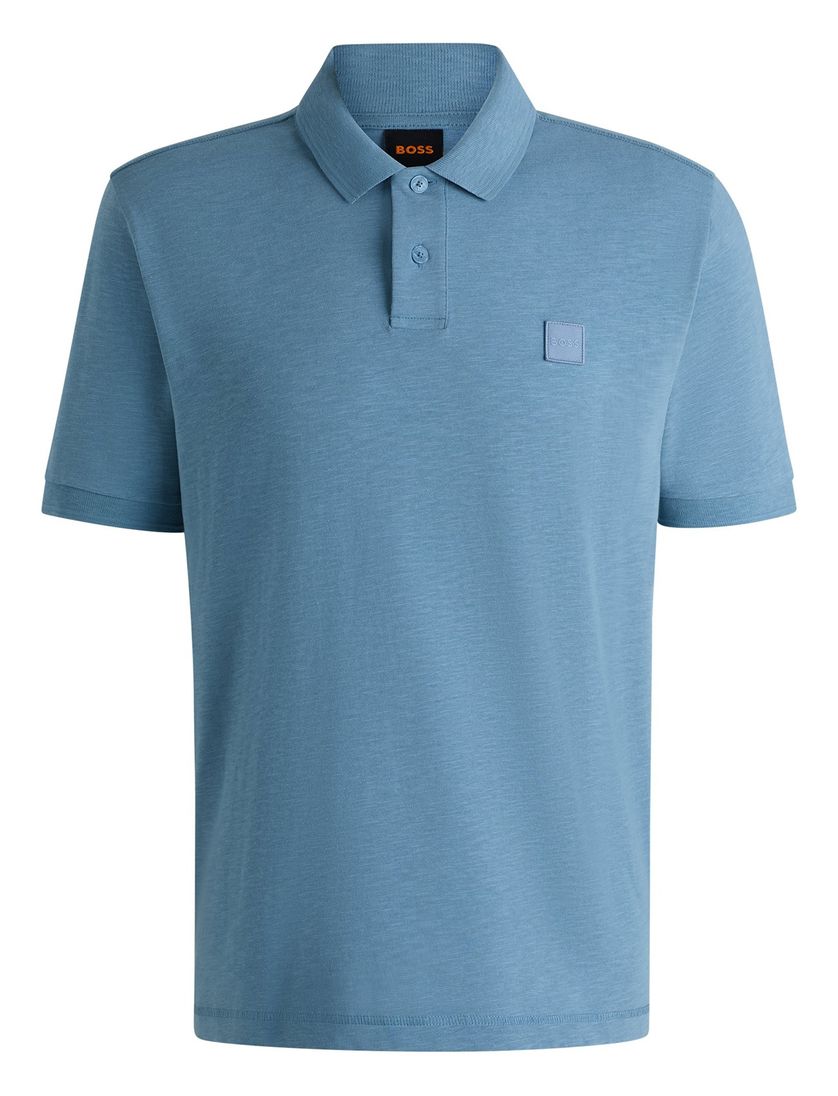BOSS Orange poloshirt blauw effen