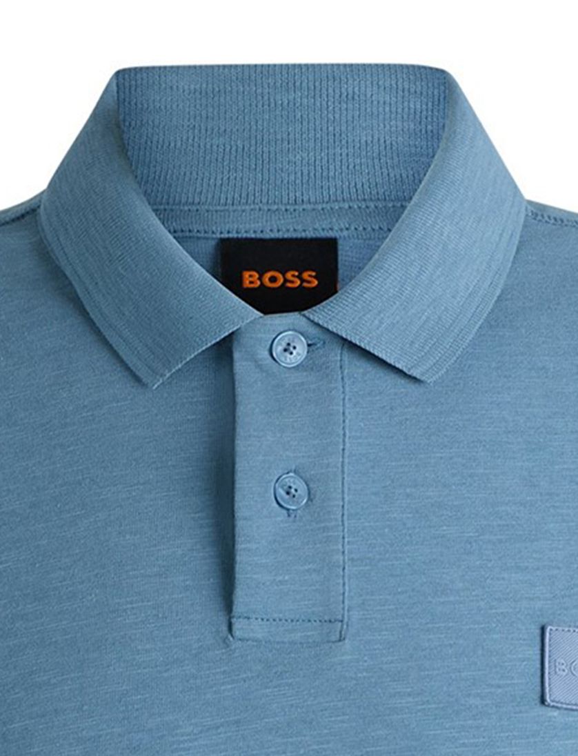 BOSS Orange poloshirt blauw effen