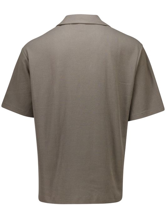 Boss Orange overhemd korte mouw Pe Waffleshirt