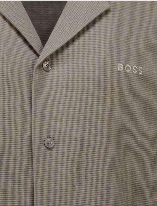 Boss Orange overhemd korte mouw Pe Waffleshirt