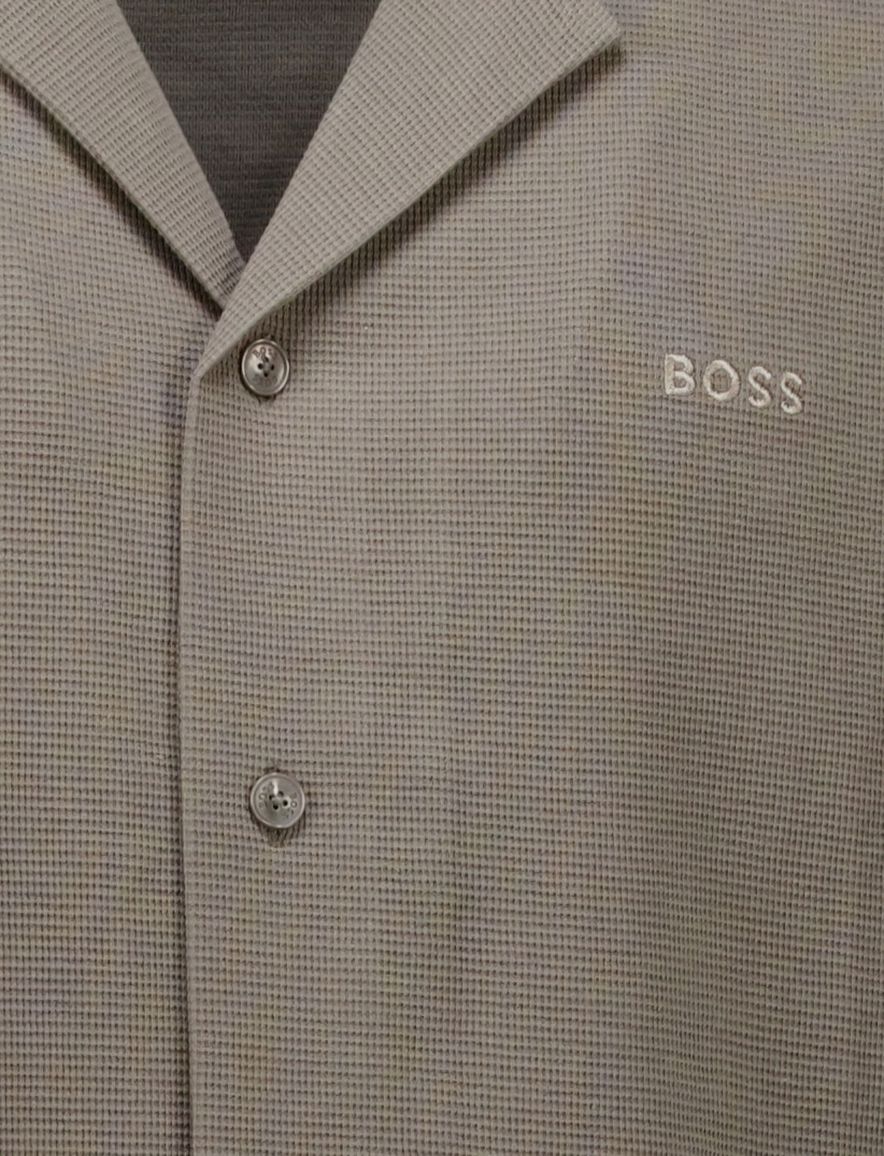 Boss Orange overhemd korte mouw Pe Waffleshirt