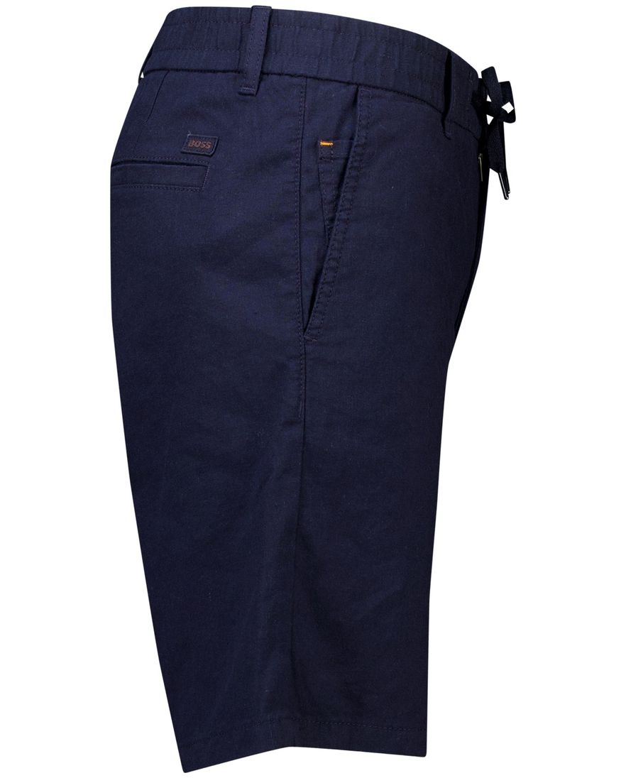 Boss Orange Chino donkerblauw effen linnen