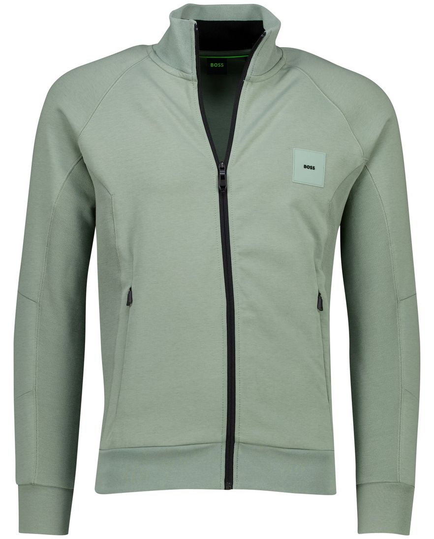 Hugo Boss Green Skaz Rib vest groen katoen effen