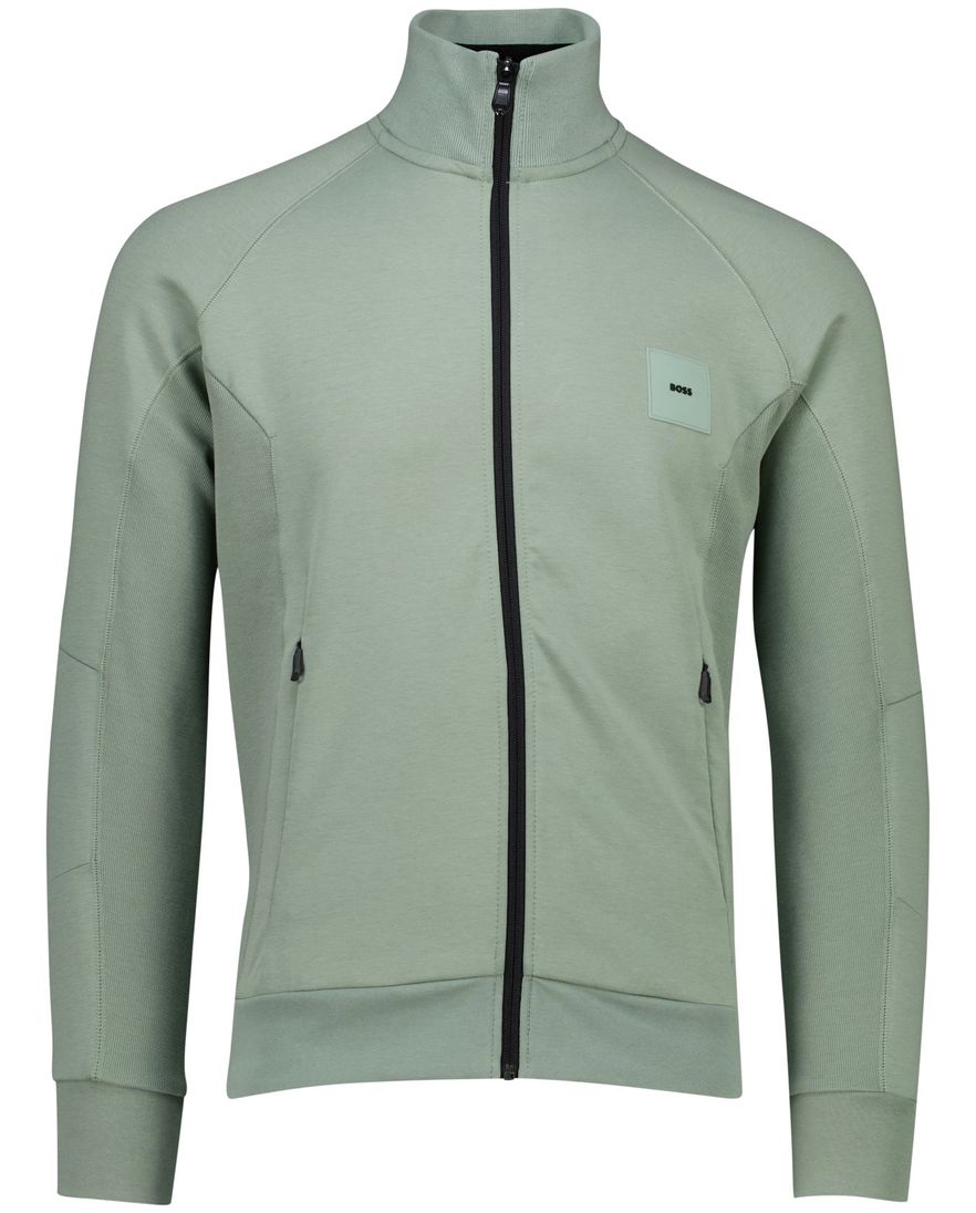 Hugo Boss Green Skaz Rib vest groen katoen effen