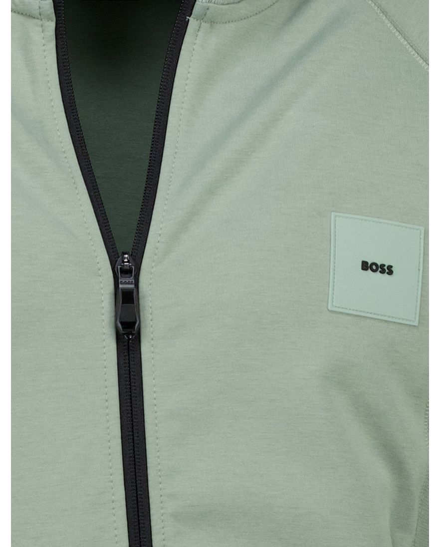Hugo Boss Green Skaz Rib vest groen katoen effen