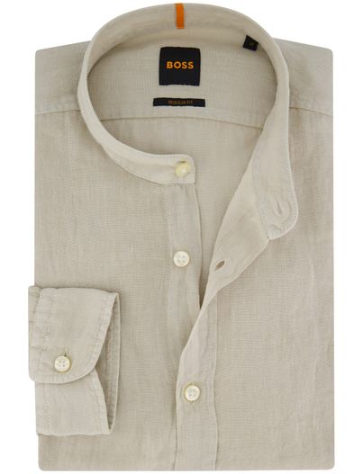 Hugo Boss Boss Orange Race overhemd beige regular fit linnen