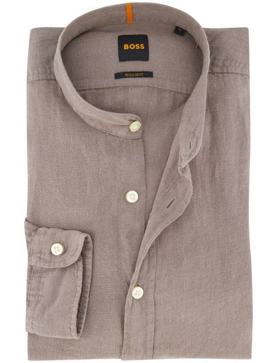 Hugo Boss Boss Orange Race overhemd bruin regular fit effen