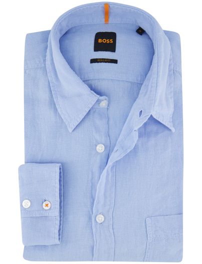 Hugo Boss Boss Orange Relegant overhemd lichtblauw linnen