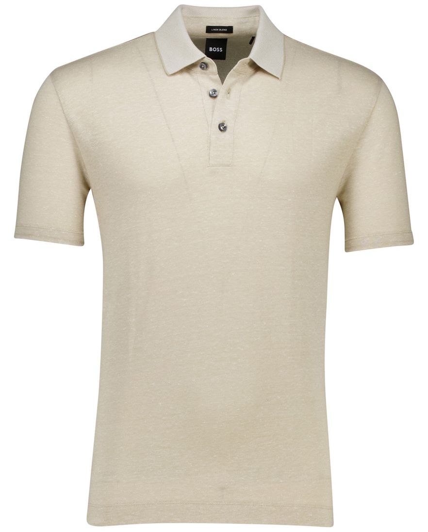 Hugo Boss Black linen blend H-Press polo beige