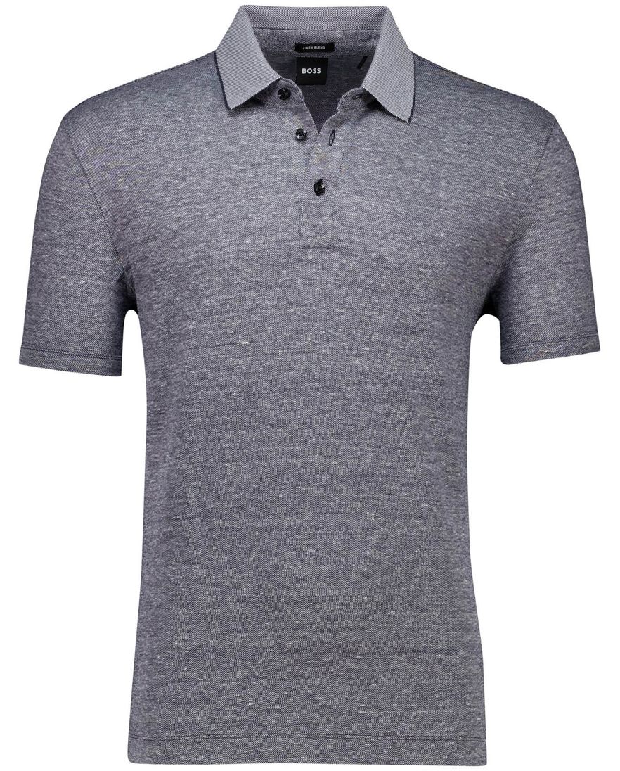 Hugo Boss H-Press linnen-blend polo grijs