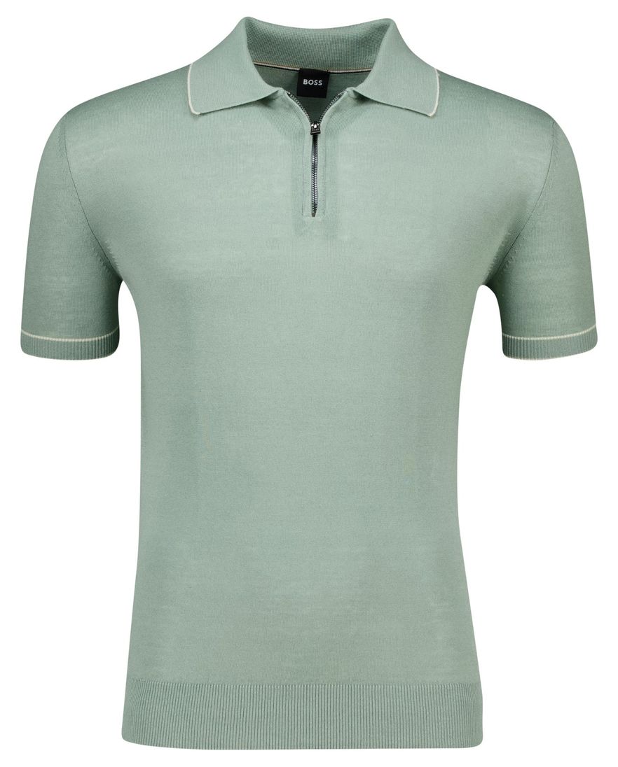 Hugo Boss black half zip polo groen