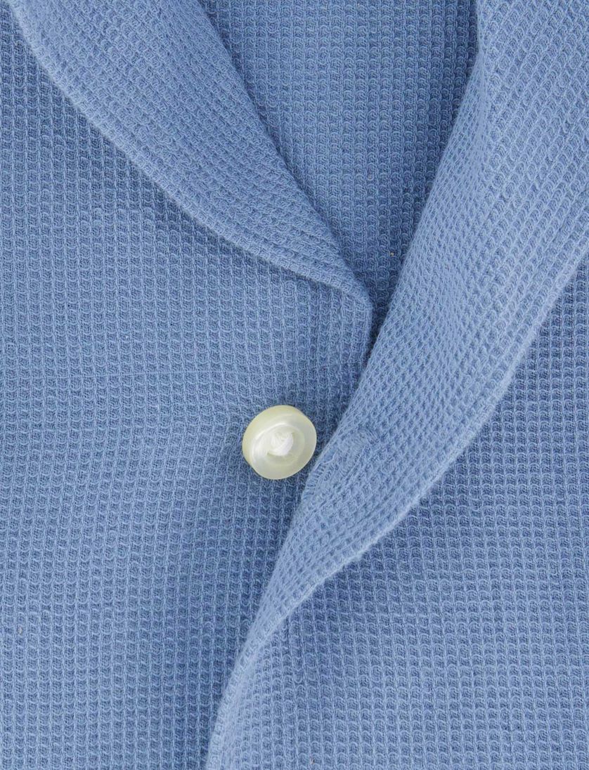 Boss Orange Rayer korte mouw overhemd blauw wide collar