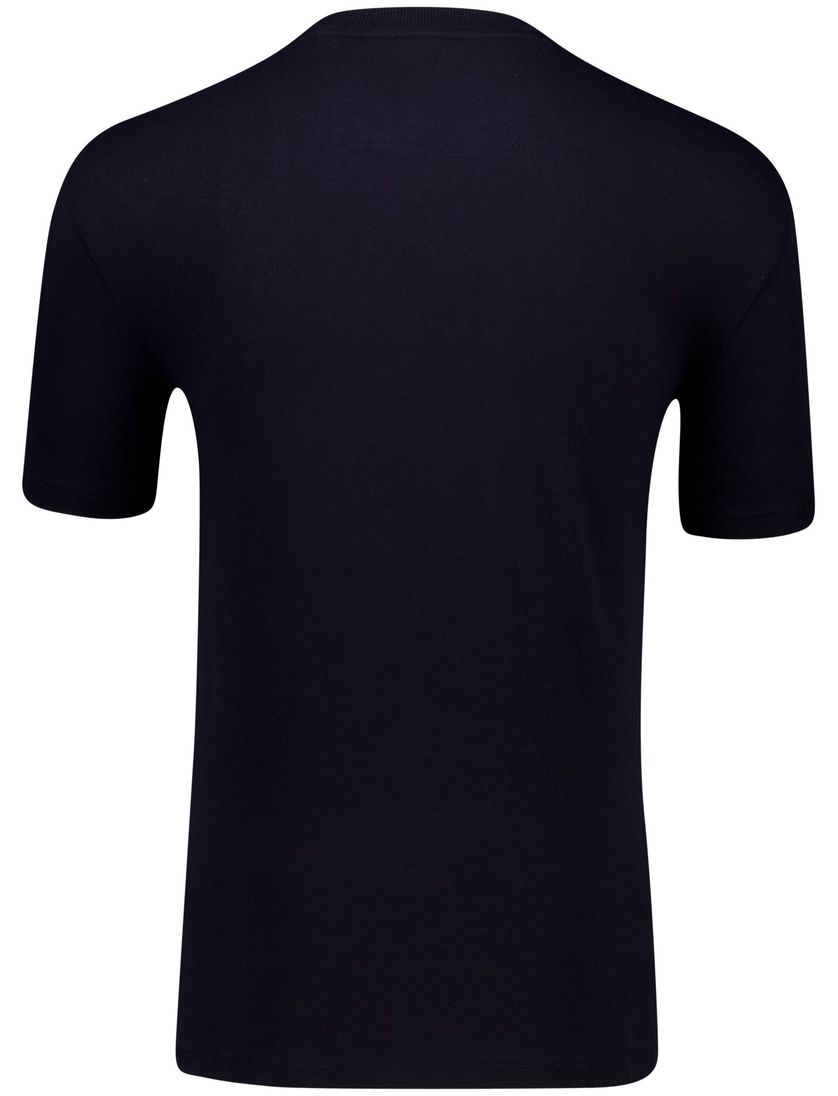 katoenen Boss Green T-shirt donkerblauw Logo Rib normale fit