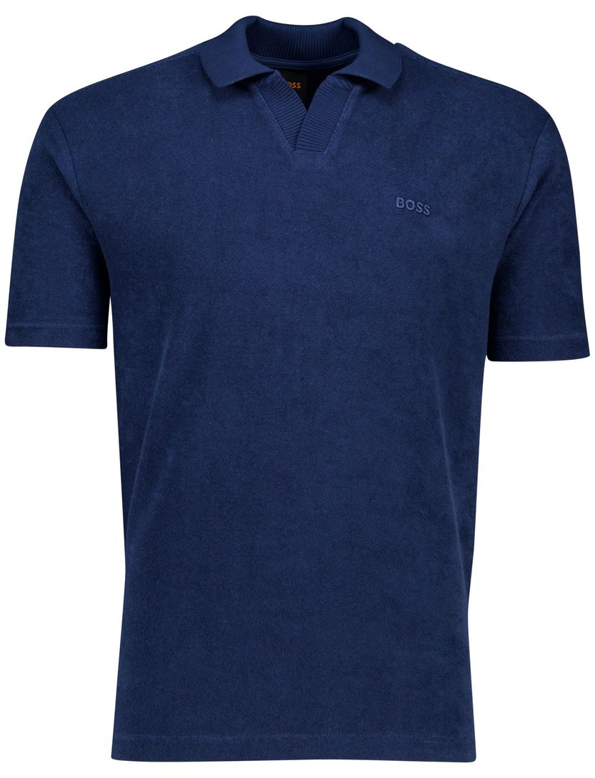 Boss Orange polo v-hals donkerblauw gemêleerd