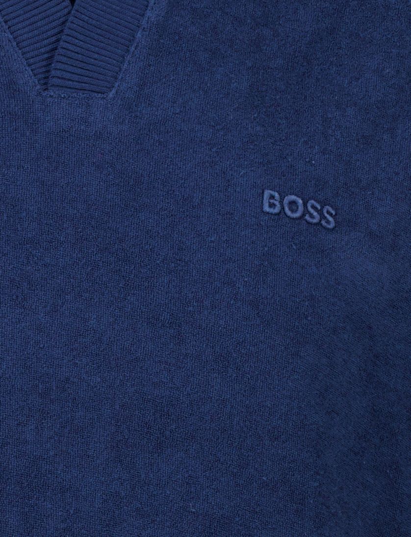 Boss Orange polo v-hals donkerblauw gemêleerd