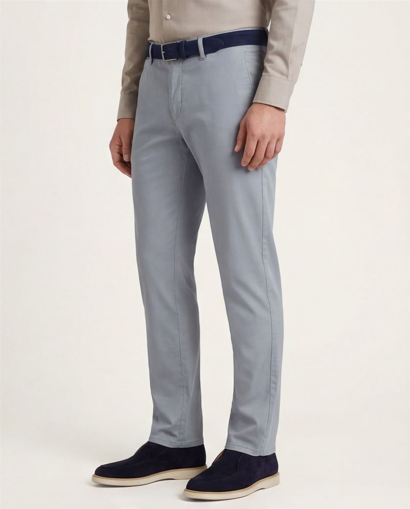 Com4 pantalon lichtblauw katoen